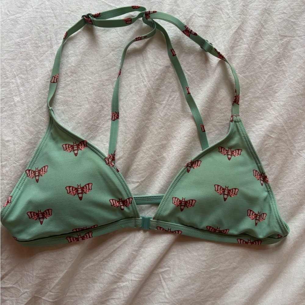 Urban Outfitters Green Butterfly Bikini Top